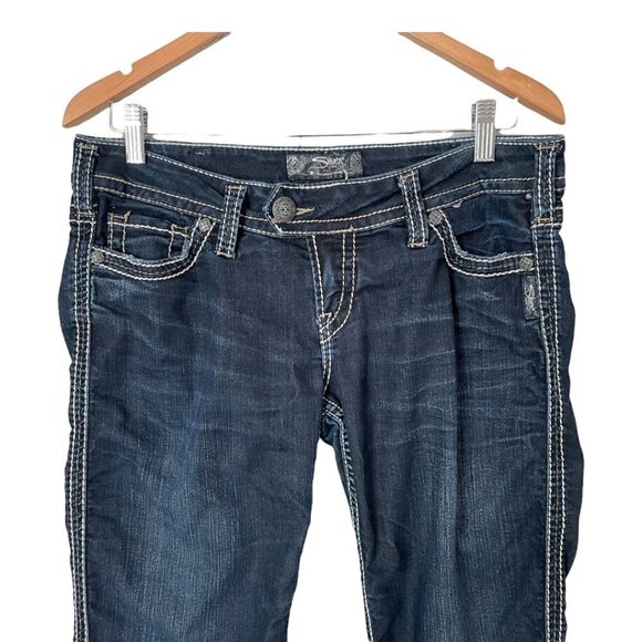 Jeans Plus Size W30, Women's Silver Jeans, Dark Wash - Picture 9 of 10